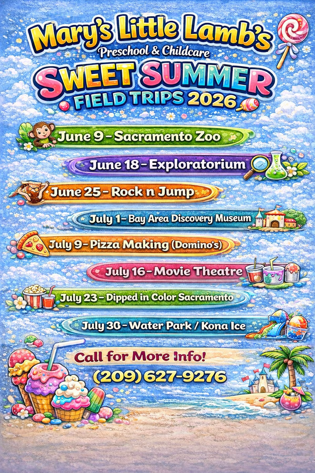 Sweet Summer Field Trips 2026 schedule